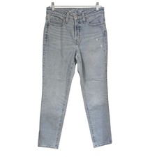 Old Navy O.G. Straight Jeans 4 Blue Light Wash High Rise Distressed Classic