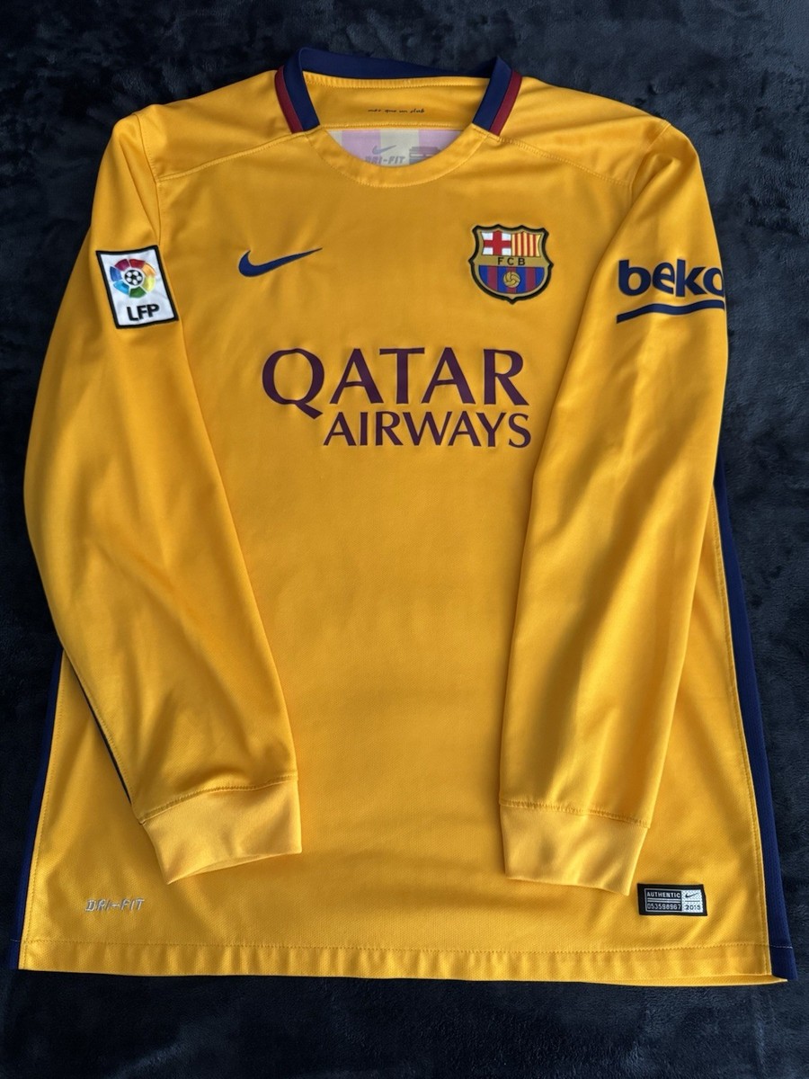 2015/2016 Nike FC Barcelona Away Long Sleeve Men's Jersey Size