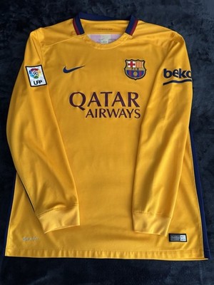 2015/2016 Nike FC Barcelona Away Long Sleeve Men's Jersey Size
