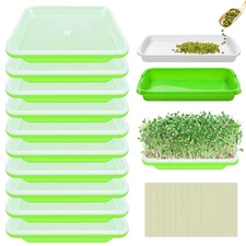 10 Pack Seed Sprouter Trays Soil-Free Cultivation Germination Trays with Paper