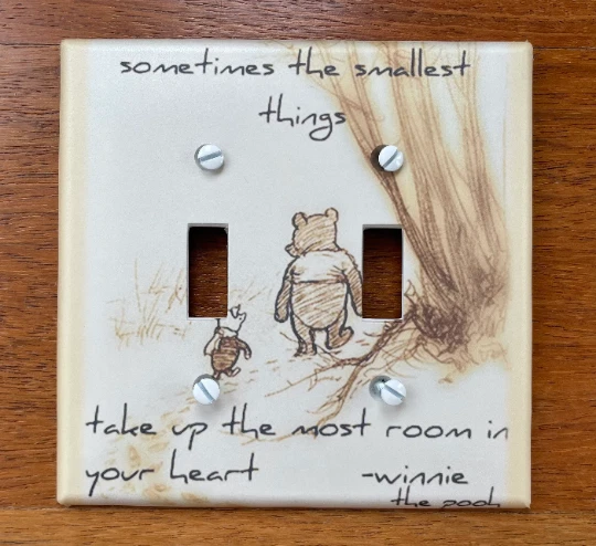Clássico Winnie the Pooh interruptor de luz tampa berçário às vezes o menor - Imagem 3 de 4