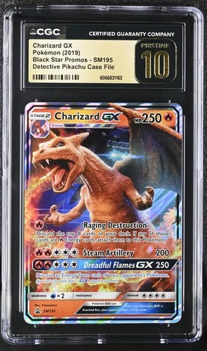 CGC 10 PRISTINE Charizard GX Black Star Promo Detective Pikachu SM195 Pokemon
