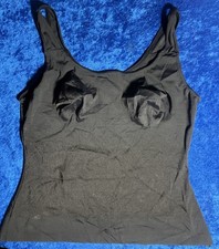 Vintage Flexees Shapewear Cami Top Size XL Black Stretch Nylon