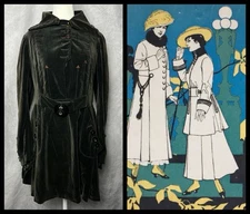 Vintage Edwardian Early 1900s Percival E. Palmer Brown Velvet Jacket Silk Lining