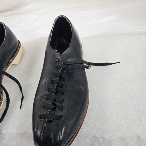 Zapatos de boliche vintage HYDE para hombre talla 11 cuero negro con cordones charol clásico años 60 - Imagen 7 de 16