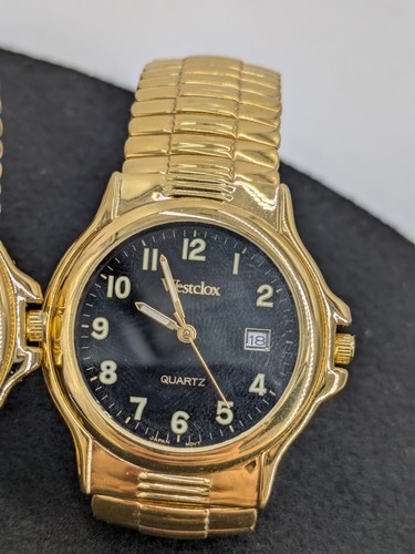 Lote De 4 Relojes Westclox Vintage Tono Dorado Probados Funcionando Con Baterías Nuevas - Imagen 5 de 10