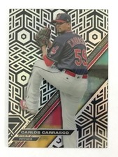 2017 Topps High Tek - Chainlink Hexagons Blackout Indians - Carlos Carrasco