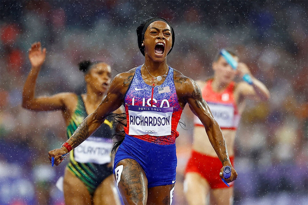 Sha'carri Richardson US Athlete 4x100m 2024 Summer Games Champs - POSTER 20