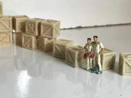Juego de cajas de madera escala 1/87 Ho 10 mm x 10 mm (15 piezas) - Imagen 6 de 12