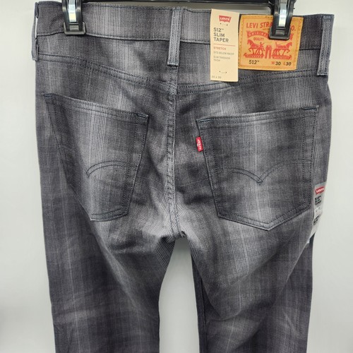 Levi's 512 Slim Taper Stretch Multiple Sizes New W/Tags Plaid Grey Jeans - Picture 7 of 12