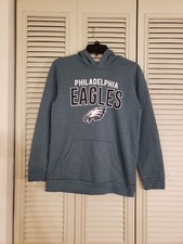 NFL Team Apparel Philadelphia Eagles Pullover Green Logo Hoodie Boys XL 14-16