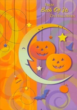 Designer Greetings Crescent Moon and Two Pumpkins Halloween Card from Both of Us