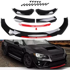For Subaru WRX /STI Front Bumper Lip Spoiler Splitter Body Kit Glossy Bl