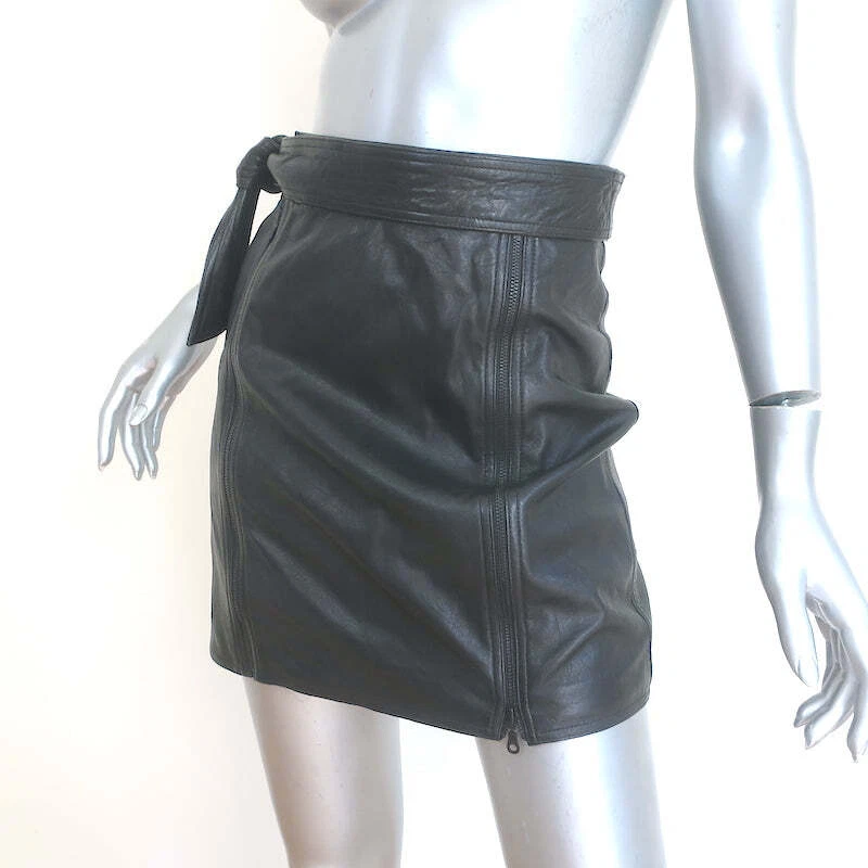 J Brand Christa Leather Mini Skirt Black Size Small - Image 2 of 4