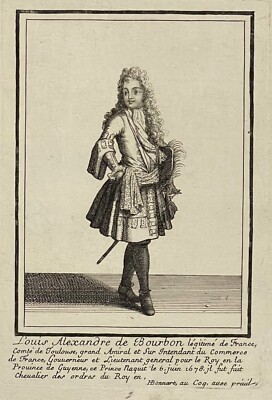 Louis Alexandre Bourbon Graf Von Toulouse 1678-1737 R Bonnart Xvii Jhd. France
