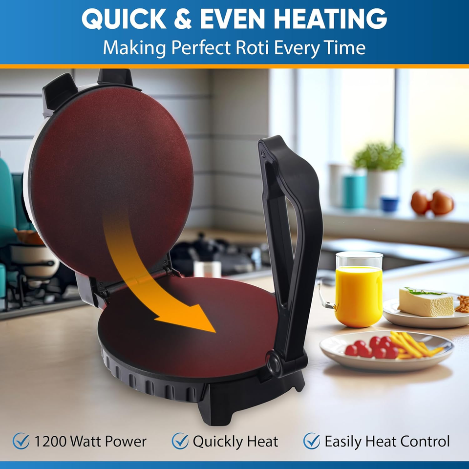 10Inch Roti Maker by with FREE Roti Warmer - the Automatic Stainless ...