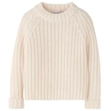 JW Anderson Uniquo Collab Womens Sweater Size XS Cream Wool Blend Ribbed Soft