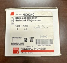 Federal Pioneer Schneider Electric NC0240 (10 pcs) FPE  2 Pole 40A *NEW*