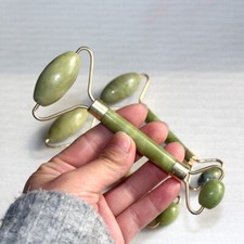 Natural Jasper Quartz Facial Massage Roller Face Body Massager Jade Crystal