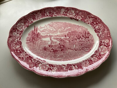 Palissy Pottery   Thames River Scenes  große Servierplatte Oval  36 x 28 cm