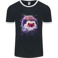 A Hedgehog Watercolour Mens Ringer T-Shirt FotL