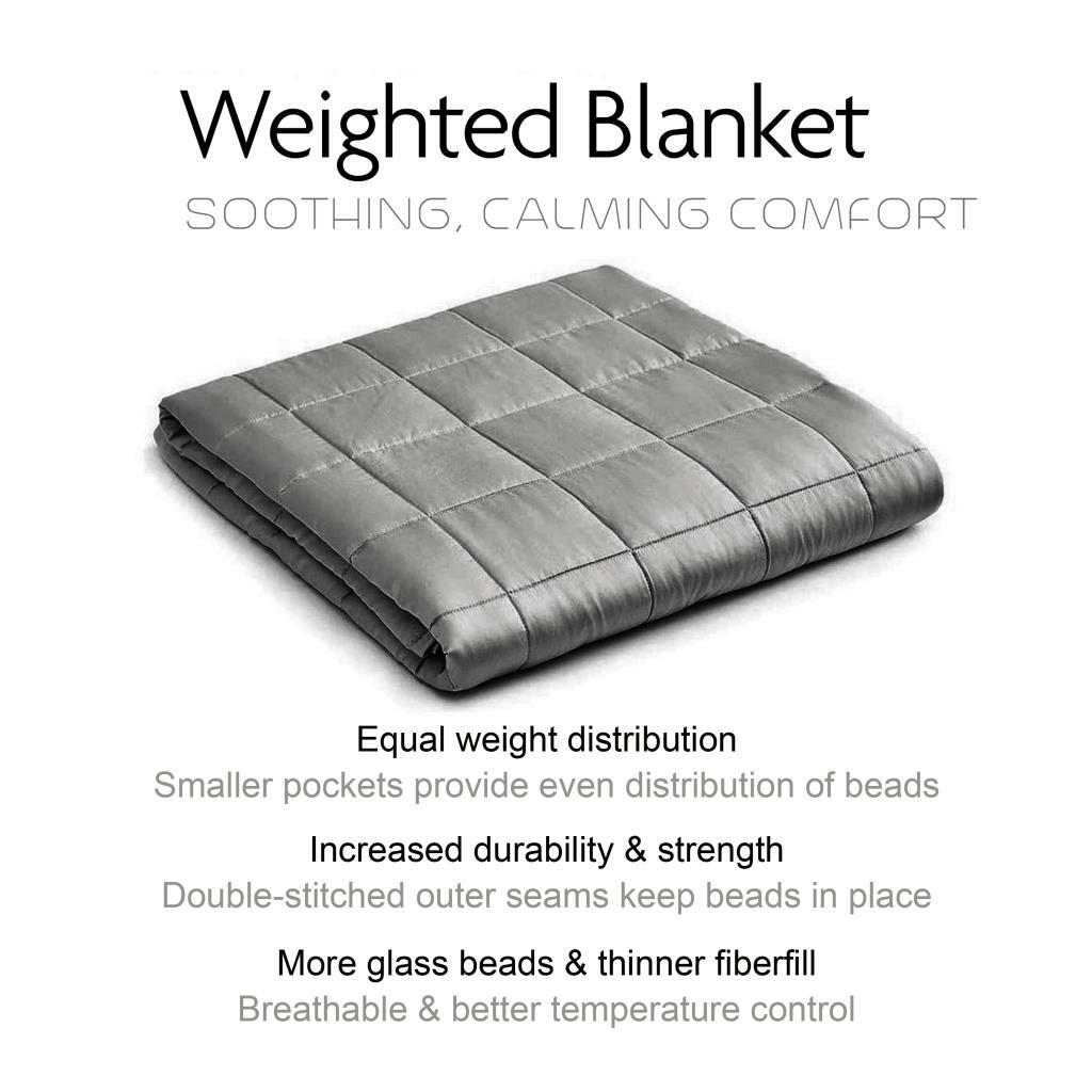 6kg Luxury Gravity Weighted Blanket Double Anxiety Therapy Sleep Grey