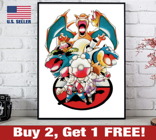 Pocket Monsters Poster 18" x 24" Print Classic Pokemon 90s Ken Sugimori Retro 5
