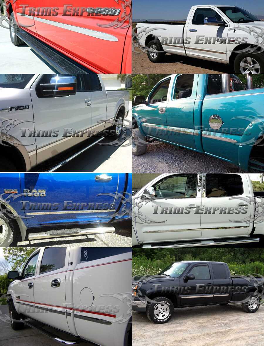 6-Piece Stainless Steel Body Side Molding Kit For 1999-2006 Chevy Silverado Short Bed
