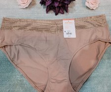 3X/10 WARNERS NO MUFFIN TOP Cotton With Lace HIPSTER Panty nwt