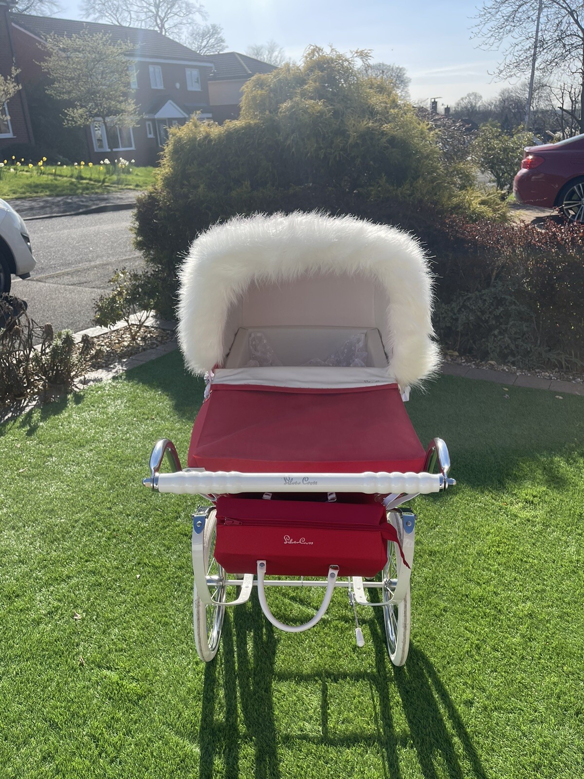 Limited edition Poppy Red Silver Cross Dolls Pram eBay