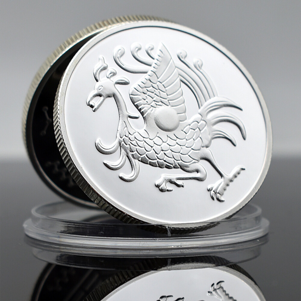 Chinese Vermilion Bird Suzaku Challenge Coin Silver Mythical Feng