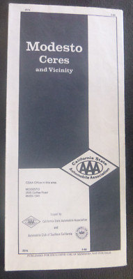 1989 Medesto Ceres  California road map AAA oil gas