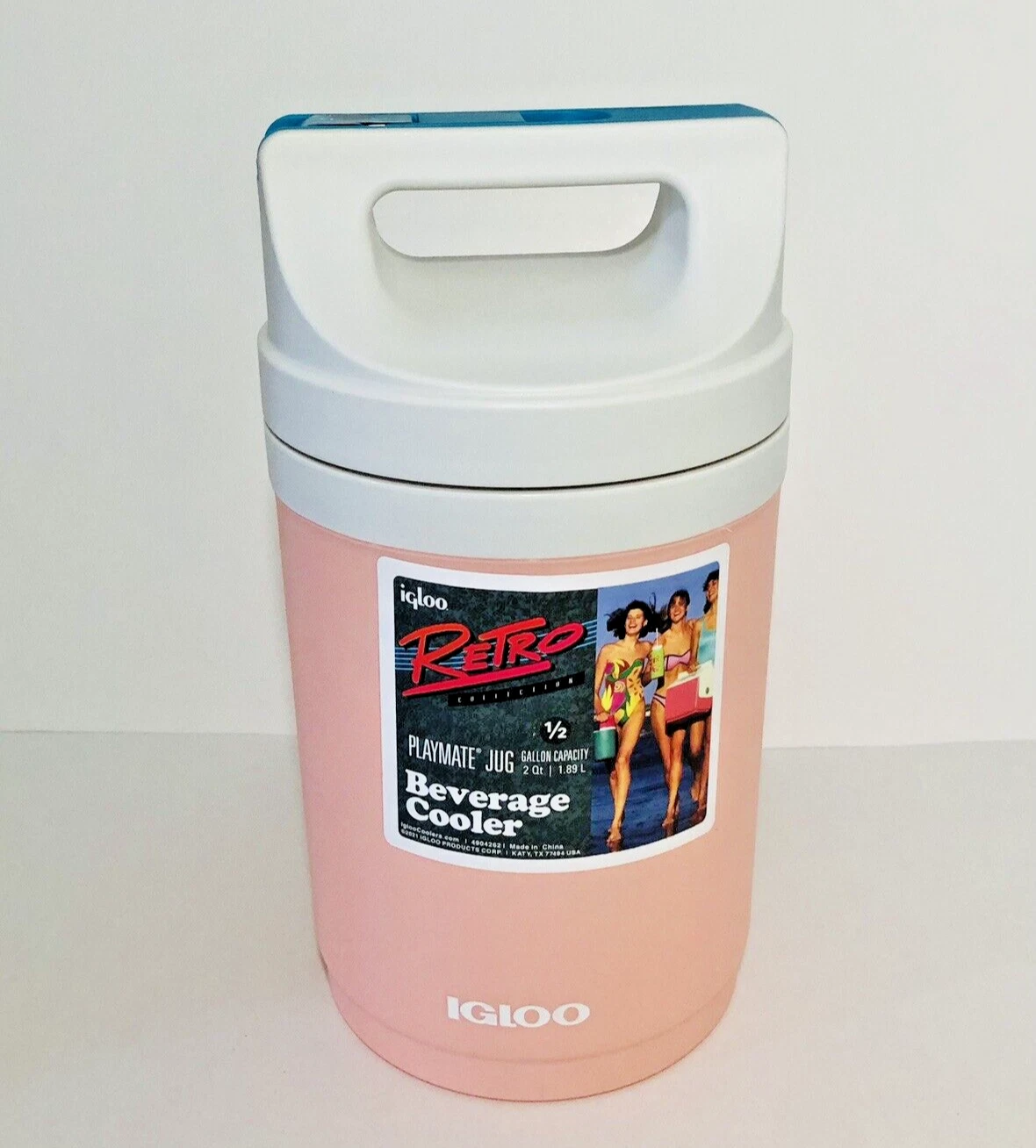 Retro Igloo Collection Playmate Jug Beverage Cooler Pink Teal 1/2 Gallon