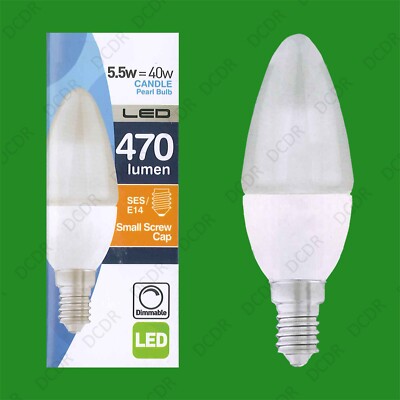 10x 5,5W (=40W) dimmbare LED Perlenkerze, SES, E14, 2700K Glühbirne Lampen