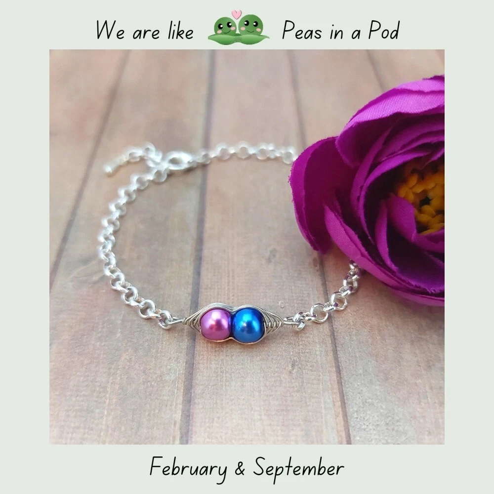 PeaPod Birthstone Friendship Bracelet Peas in a Pod Jewellery