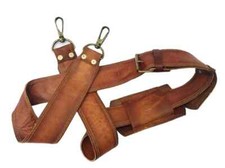 Brown Distressed Leather Replacement Shoulder Strap-Luggage/Messenger Bag Unisex