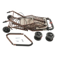 Storage Cart for Olders with Seat, Foldable Rolling Walker with Seat for Seniors