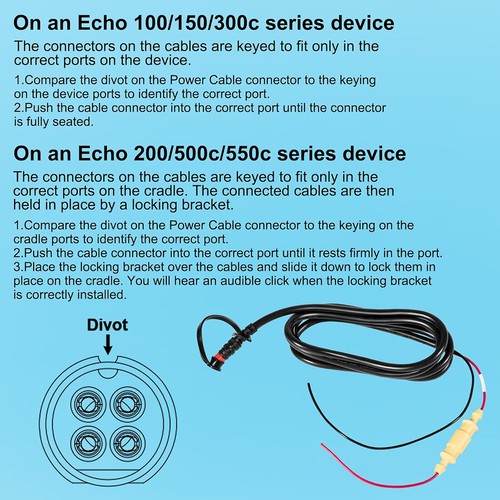 Fits Garmin 010-11678-10 Power Cord For Echo Series 4-Pin Power Cable - Picture 10 of 12