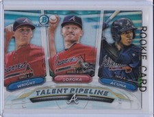 RONALD ACUNA JR. ROOKIE CARD Atlanta Braves Baseball Pipeline 2018 BOWMAN CHROME