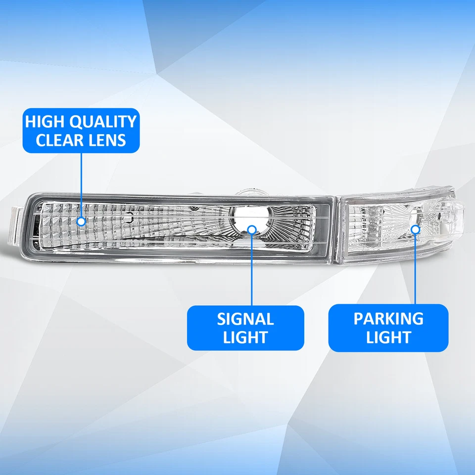 Clear Front Bumper Turn Signal Lights w/Bulbs For Lexus LS400 1995-1997 - Image 2 of 4