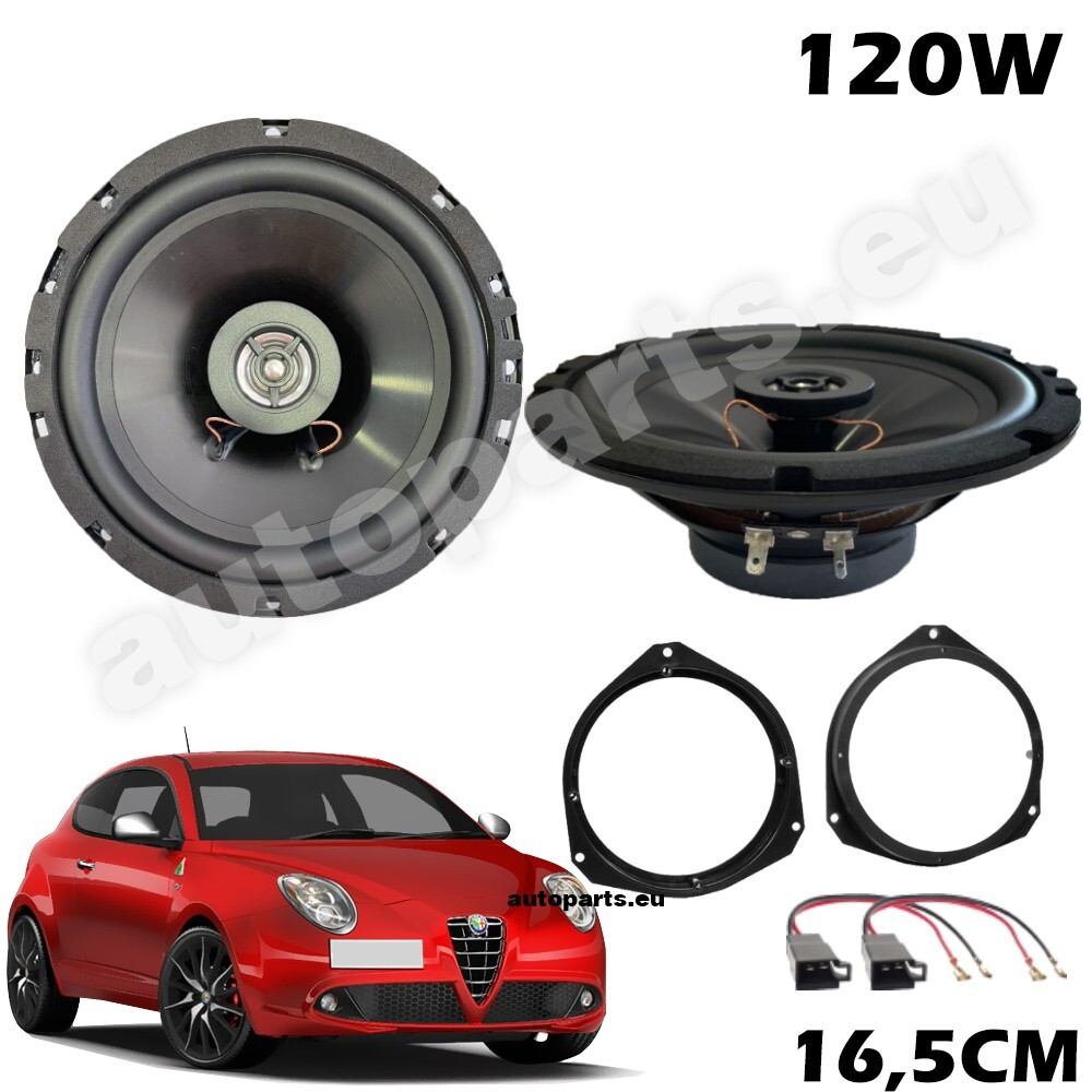 Kit Casse Auto Axton Per Alfa Romeo Mito - 2 AE165 (16.5 Cm) E 2 AE100 (10 Cm) Con Supporti E Connettori