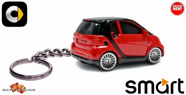 🎁🚦🆕 HTF RARE KEYCHAIN RED BLACK SMART™ FORTWO CUSTOM Ltd Ed. 💕GREAT GIFT💕🎁 - Image 2 of 4