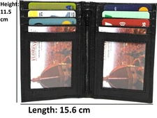 RFID Security Lined Leather Wallet Quality Full Grain Cow Hide Leather. No.11008