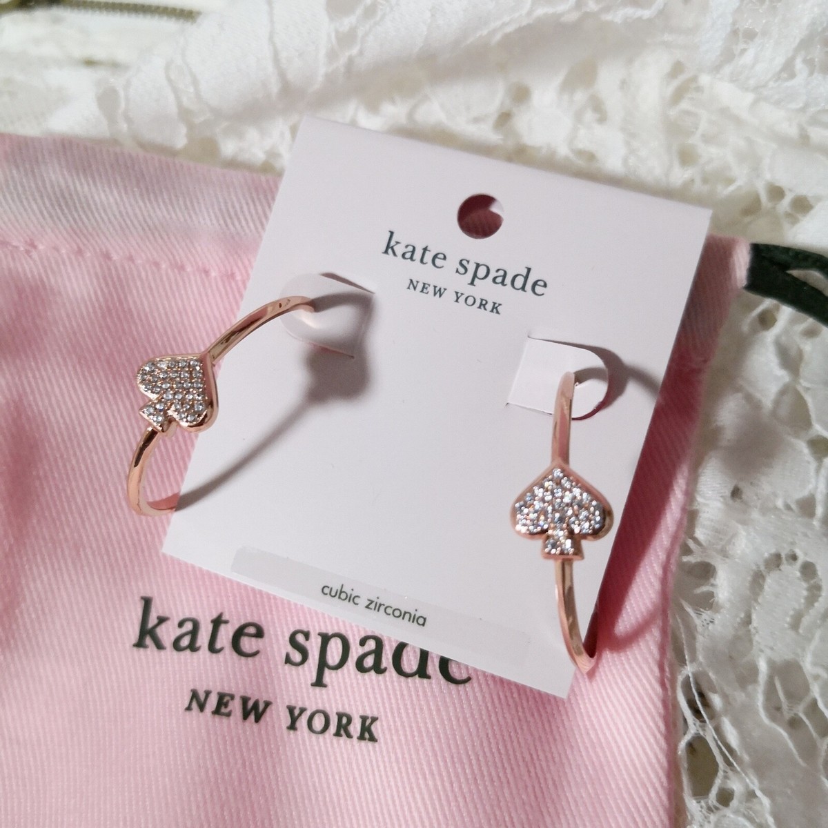 Rose Gold Kate Spade Pave Hoop Earrings Kate Spade New York