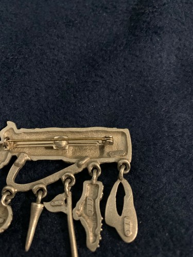 Vintage JJ Jonette GOLF Thema Zinn Brosche/Pin Hänger Charms Golftasche Ball - Bild 4 von 9