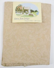 Cotton Park Cottage Tablecloth ~ Jacquard Gold Olive Branch 52" x 52" Oblong NEW