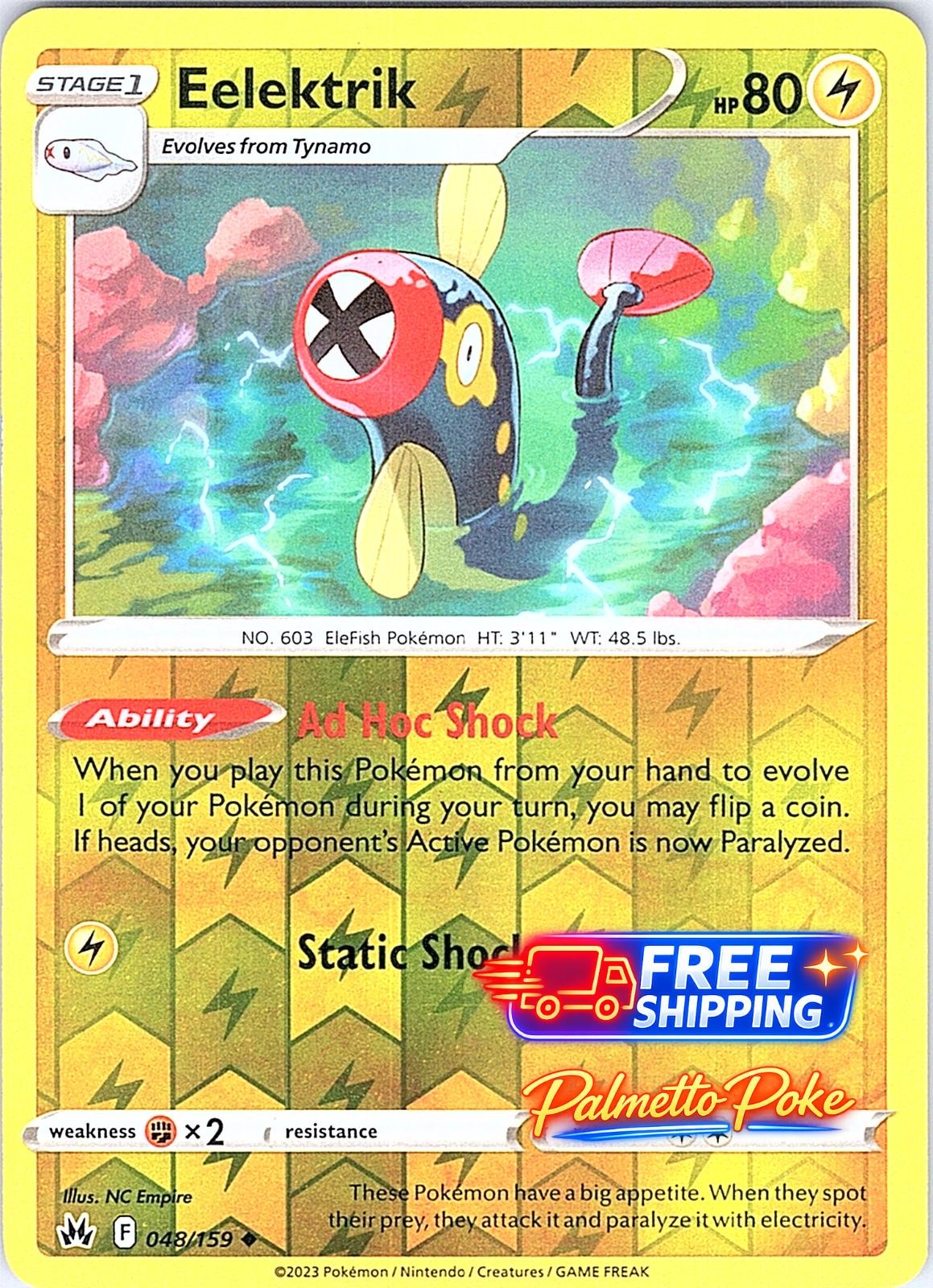 Eelektrik 048/159 Uncommon Crown Zenith Pokemon Reverse Holo Lightly Played