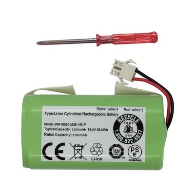 Replacement Battery 14.4V For Ionvac SmartClean 2000 CMICR18650F8M7-4S1P