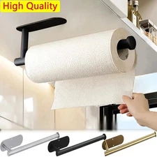Holder Kitchen Roll Towel Paper Rack Under Cabinet Wall Toilet Self Adhesive