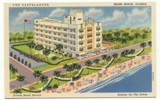 Miami Beach FL The Clevelander Hotel Linen Postcard Florida